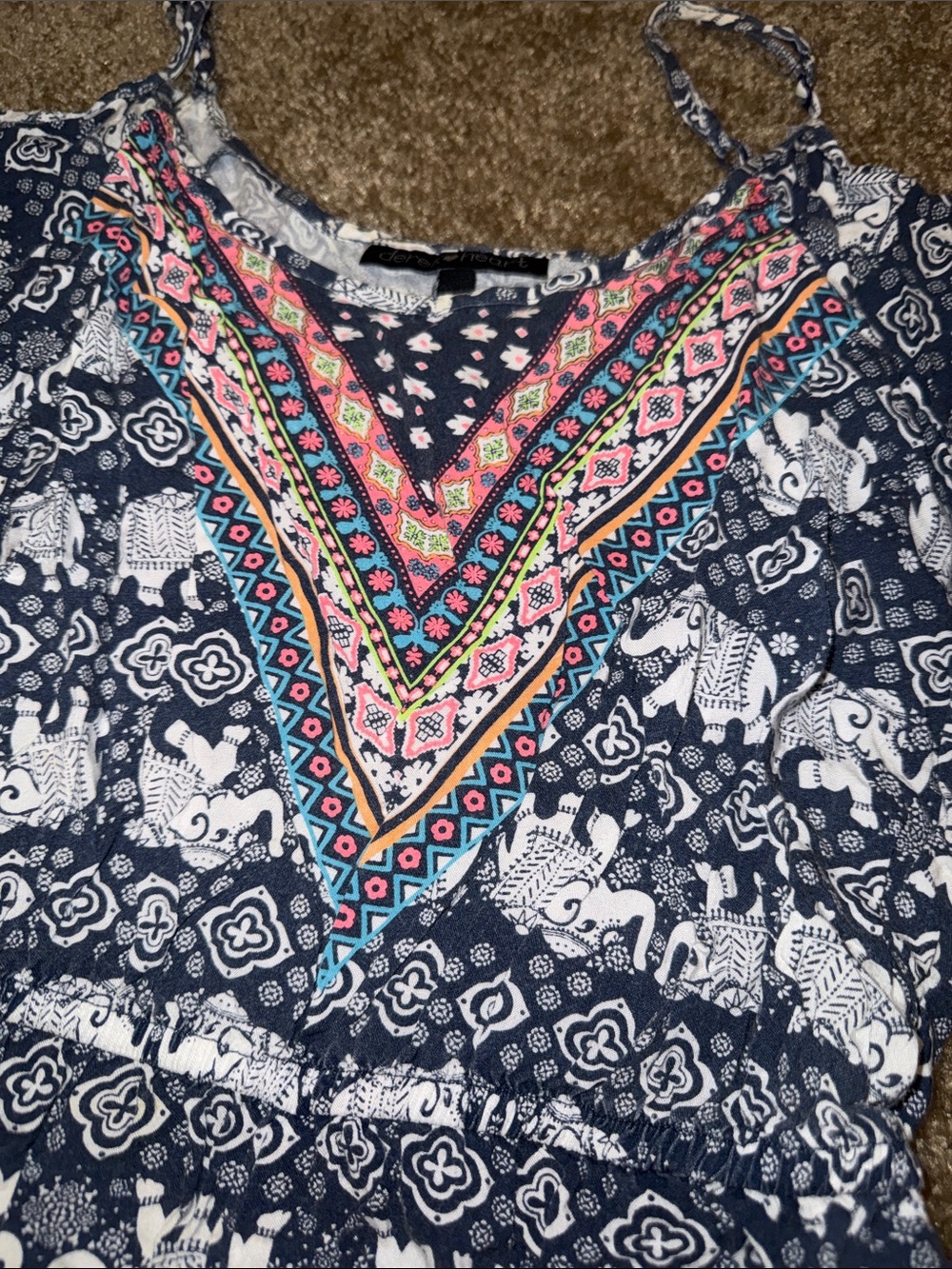 Boho Cold Shoulder Romper - Picture 4 of 7